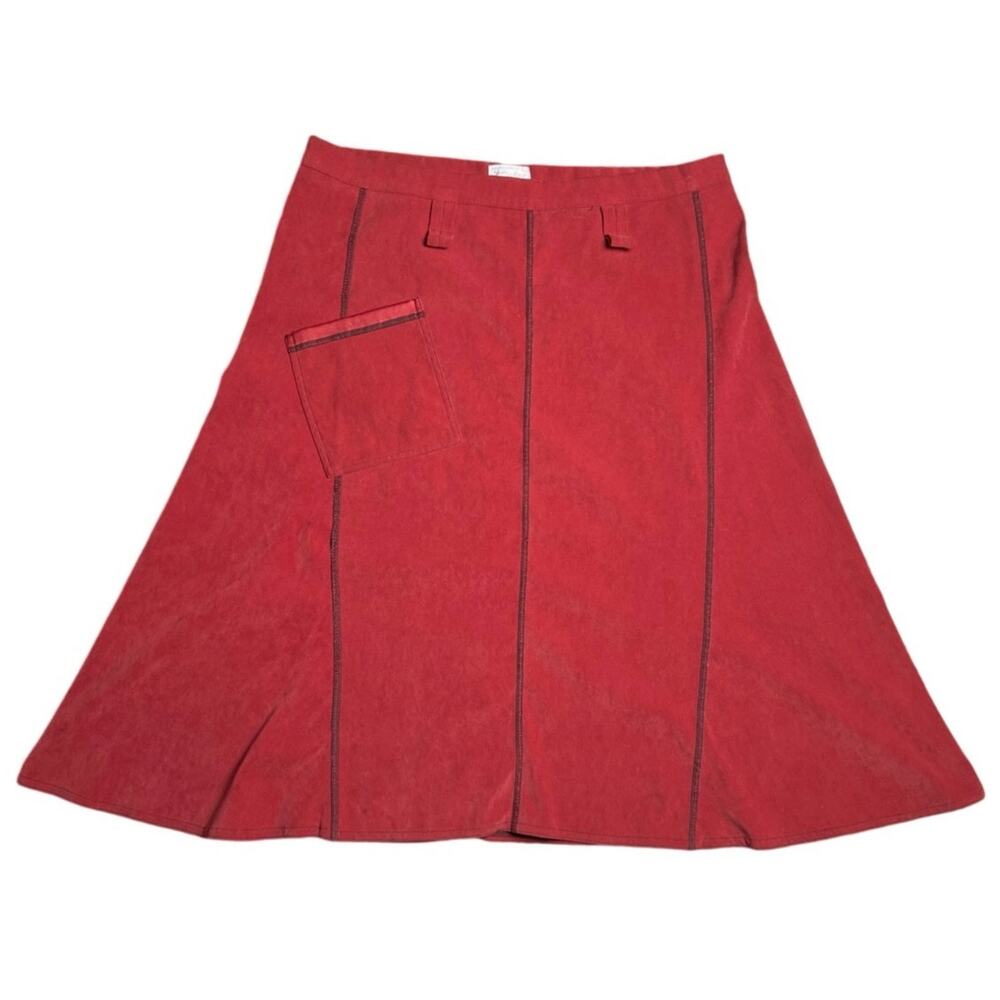 Neesh by D.A.R. Vintage Orange Striped A-Line Skirt Size 14/16